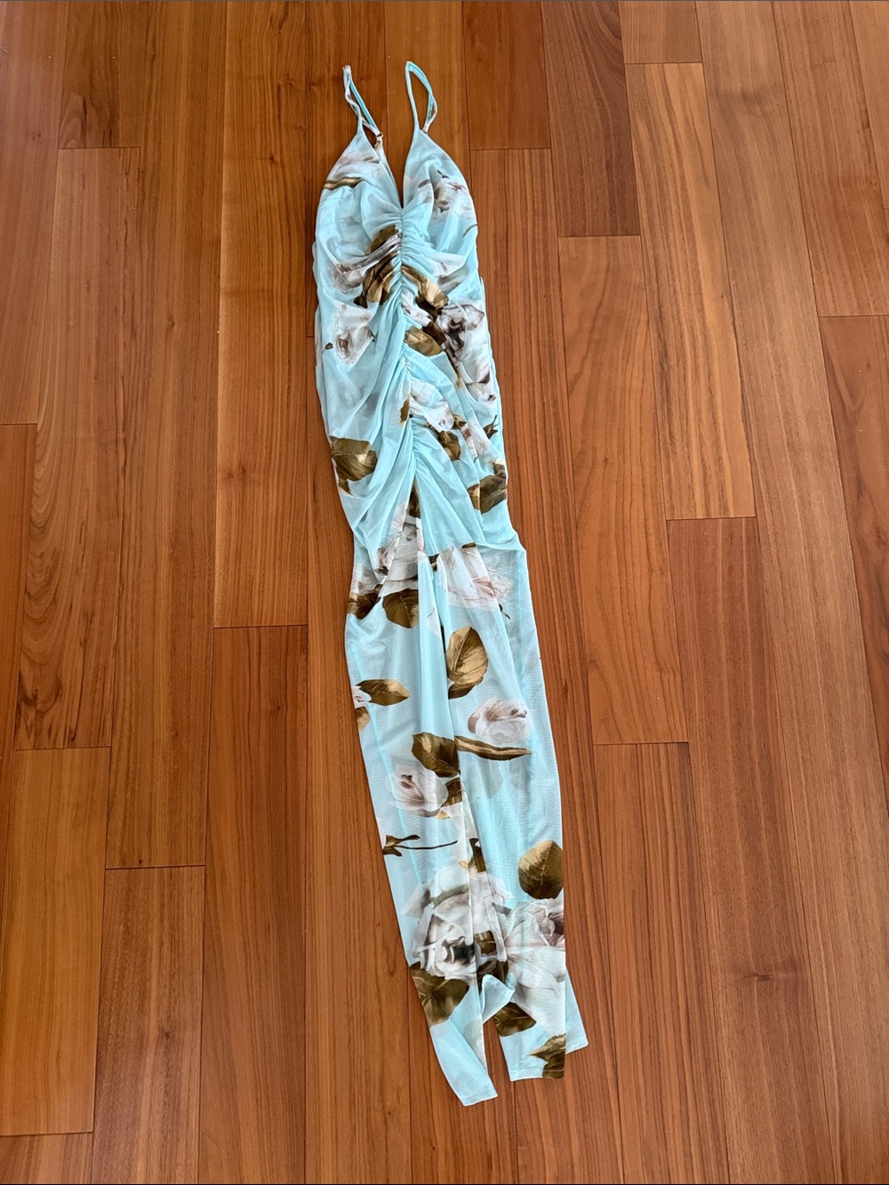 Light Blue Floral Maxi Dress